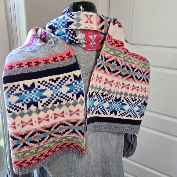 GAP WINTER COZY BUNDLE LOT OF 2 SCARF BEANIE HAT FAIR ISLE STRIPE BLUE WOMEN OS - Picture 15 of 15